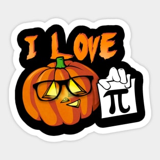 I Love Pumpkin Pi Nerdy Halloween T-Shirt Sticker